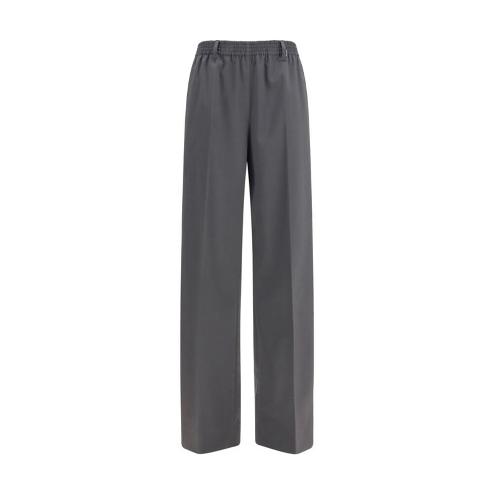 Miu Miu Women Elasticated Straight Leg Wool Pants